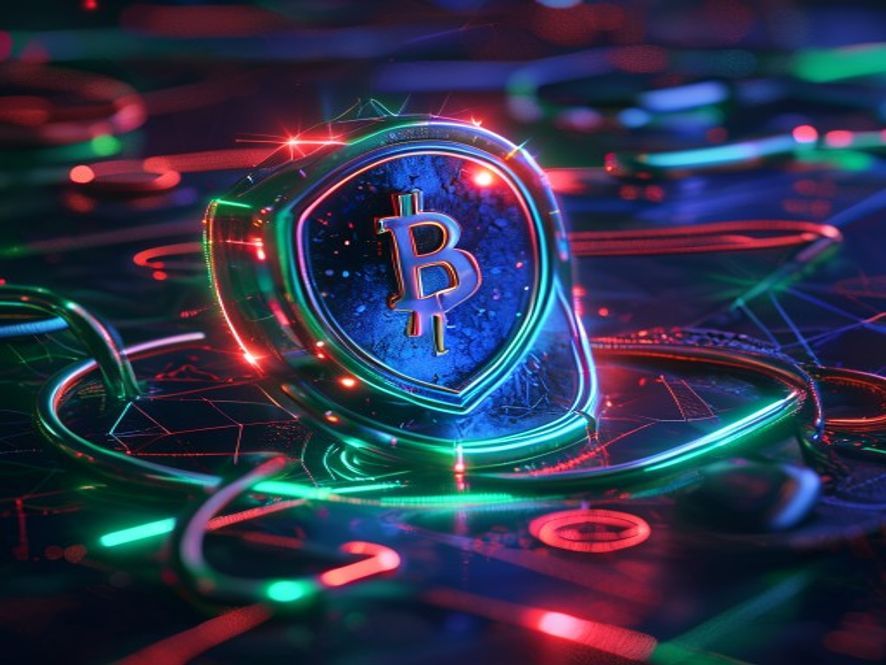 On-chain safety — a shield and padlock guarding a token from honeypot traps